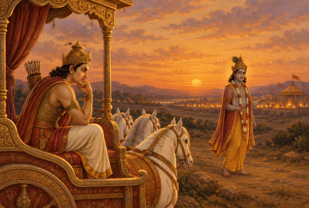 भारतीय मंदिर का आंगन जहाँ शास्त्र का अध्ययन होता था